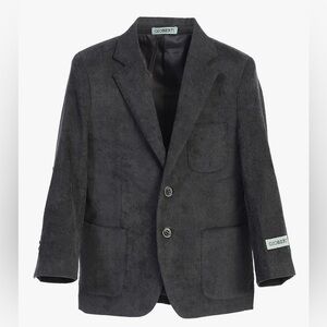 Gioberti Boys Dark Gray Corduroy Blazer with Elbow Patches